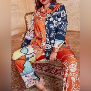 Paisley Print Pant Set